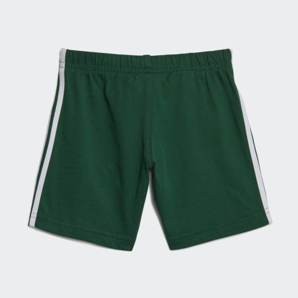 Short Trèfle T-shirt Vert Foncé Adidas