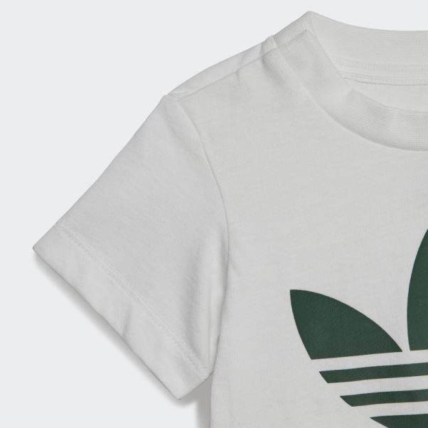 Short Trèfle T-shirt Vert Foncé Adidas