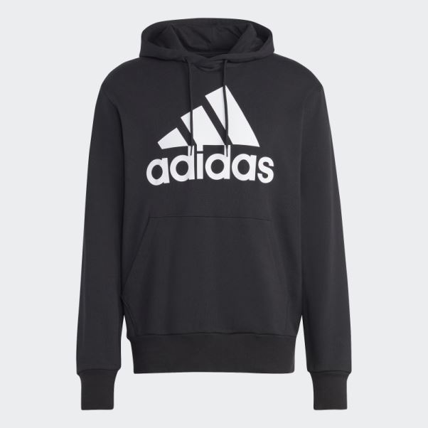 Adidas Essentials French Terry Gros Logo Sweat à Capuche Noir