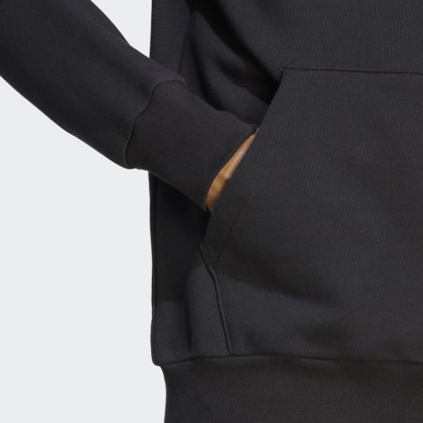 Sweat à Capuche Noir Adidas Essentials En Tissu éponge à Gros Logo