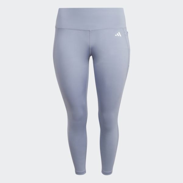 Optime Stash Pocket Training 7/8 Leggings (taille Plus) Argent Violet Adidas