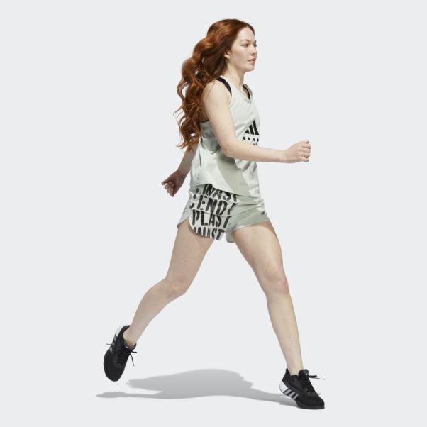 élégant Short De Course Adidas Run Fast Avec Slip Intérieur Vert