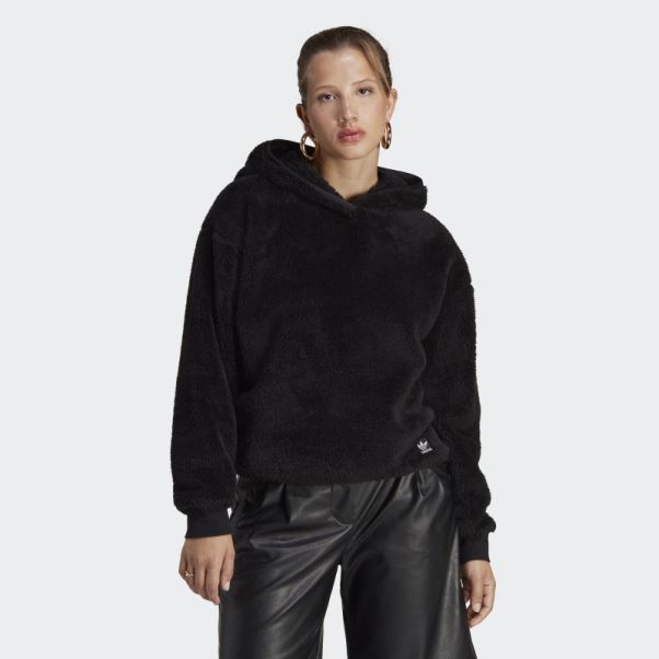 Sweat à Capuche Essentials+ Fluffy Teddy Noir Adidas