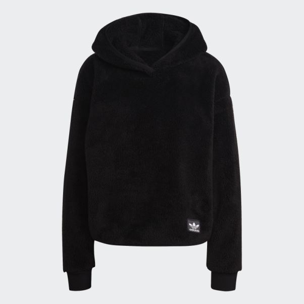 Sweat à Capuche Essentials+ Fluffy Teddy Noir Adidas