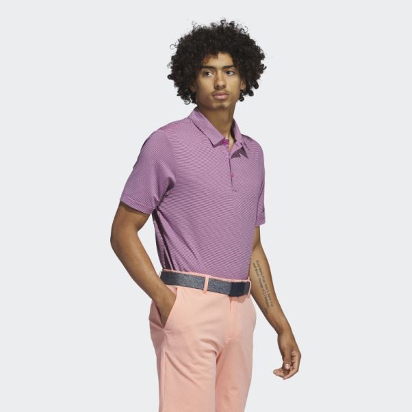 Polo Rayures Ottomanes Fuchsia Adidas
