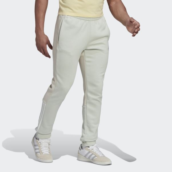 Pantalon Polaire Adidas Essentials Colorblock Vert