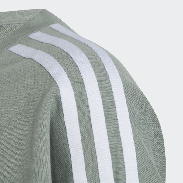 Sweat Ras Du Cou Imprimé Animal Adidas Vert Argent