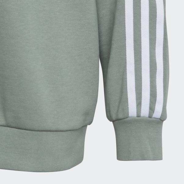 Sweat Ras Du Cou Imprimé Animal Adidas Vert Argent