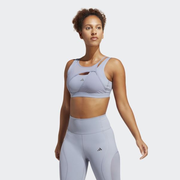 Soutien-gorge Powerimpact Luxe Medium-support Argent Violet Adidas