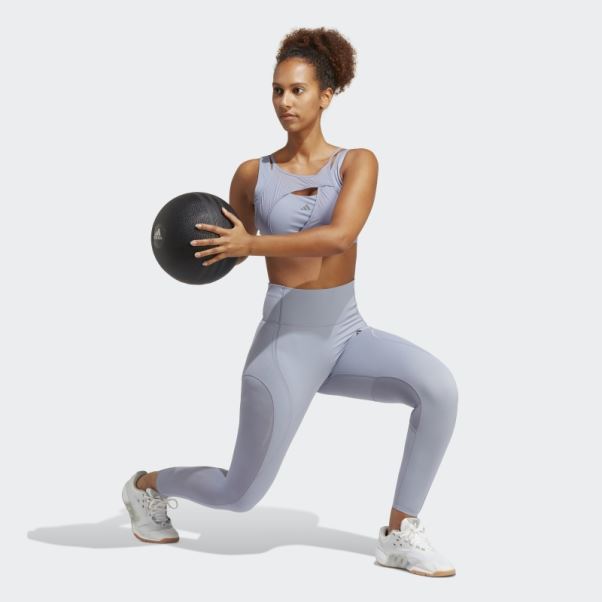 Soutien-gorge Powerimpact Luxe Medium-support Argent Violet Adidas