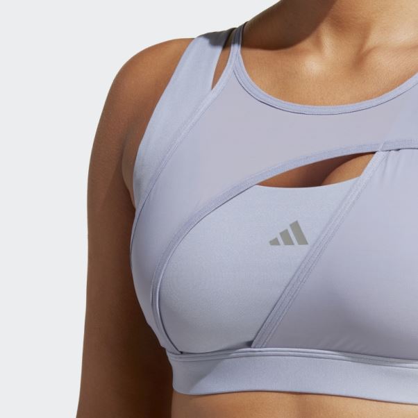 Soutien-gorge Powerimpact Luxe Medium-support Argent Violet Adidas