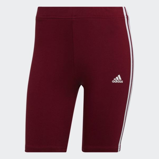 Short De Vélo Adidas Essentials Bordeaux à 3 Bandes