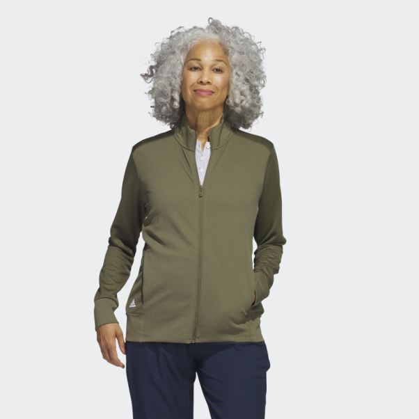 Veste Zippée Texturée Olive Adidas