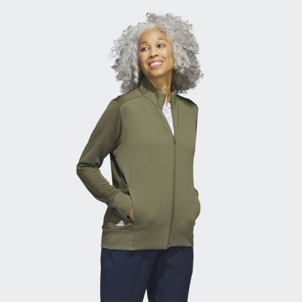 Veste Zippée Texturée Olive Adidas