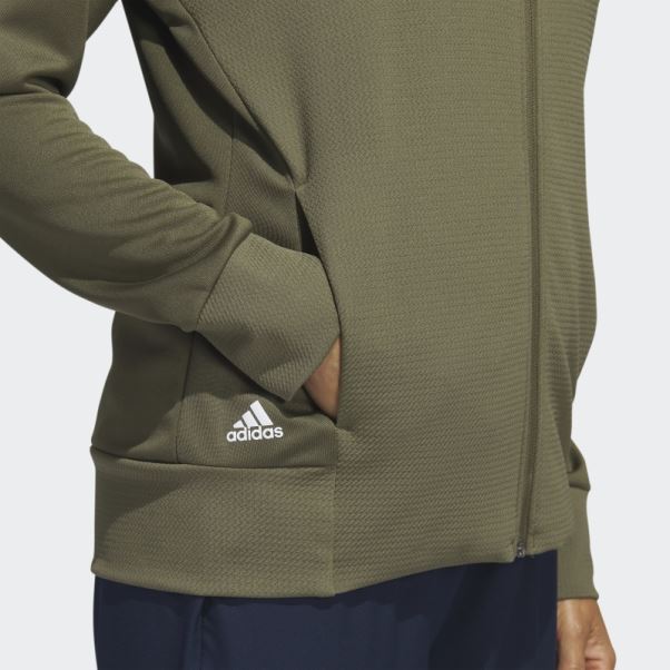 Veste Zippée Texturée Olive Adidas