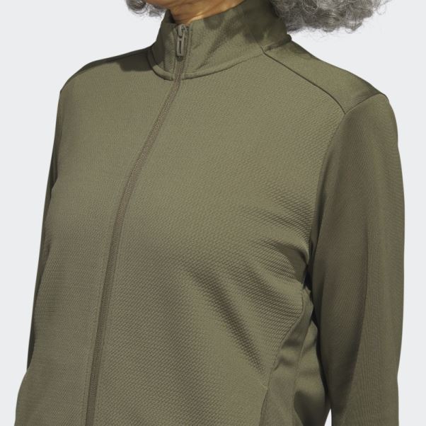 Veste Zippée Texturée Olive Adidas