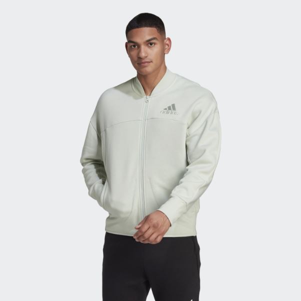 Veste De Survêtement En Polaire Studio Lounge Vert Adidas