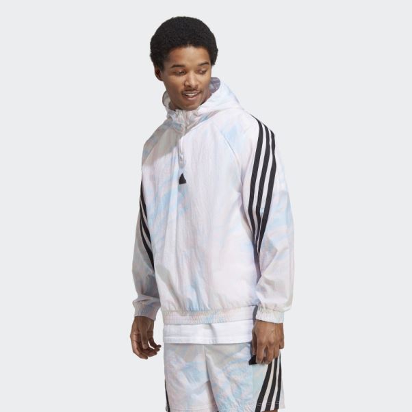 Sweat à Capuche Adidas Future Icons Blanc Imprimé Sur L'ensemble