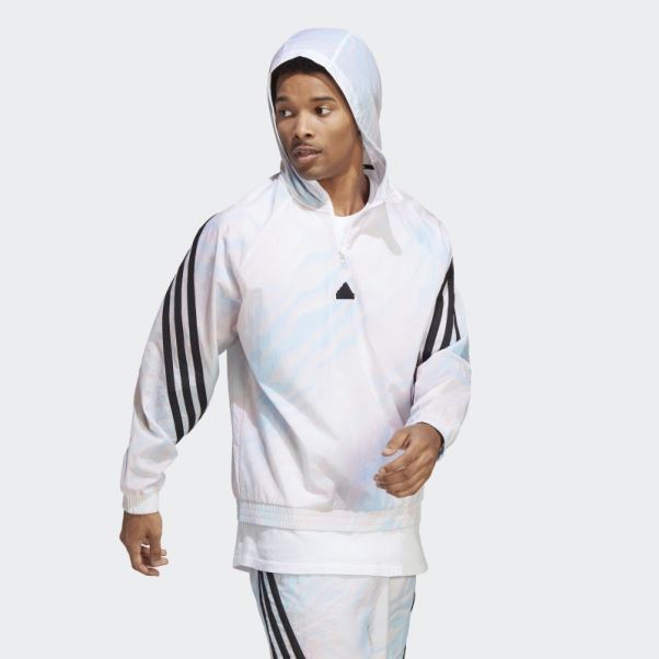 Sweat à Capuche Adidas Future Icons Blanc Imprimé Sur L'ensemble