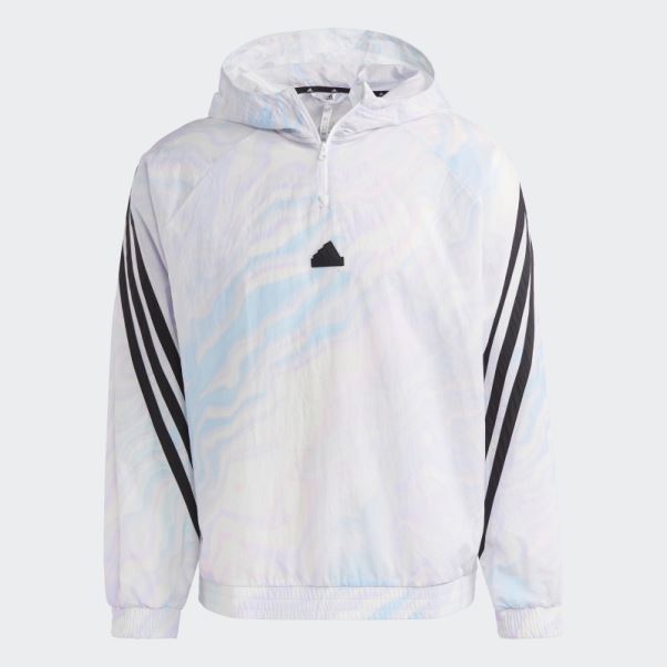 Sweat à Capuche Adidas Future Icons Blanc Imprimé Sur L'ensemble