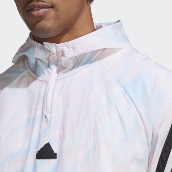 Sweat à Capuche Adidas Future Icons Blanc Imprimé Sur L'ensemble