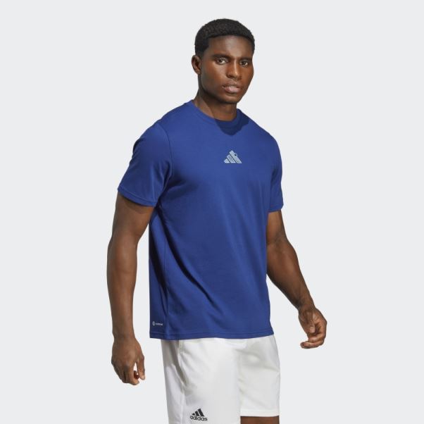 T-shirt Graphique Adidas Tennis Bleu Victoire