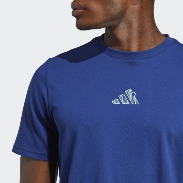 T-shirt Graphique Adidas Tennis Bleu Victoire