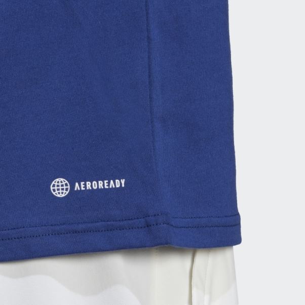 T-shirt Graphique Adidas Tennis Bleu Victoire