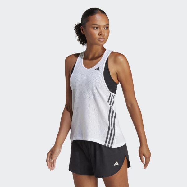 Run Icons Made With Nature Débardeur De Running Blanc Adidas