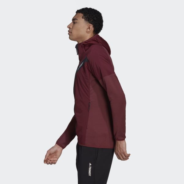 Veste à Capuche Adidas Techrock Flooce Wind Rouge