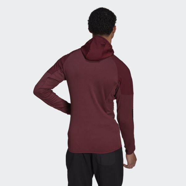 Veste à Capuche Adidas Techrock Flooce Wind Rouge