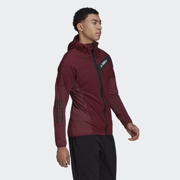 Veste à Capuche Adidas Techrock Flooce Wind Rouge
