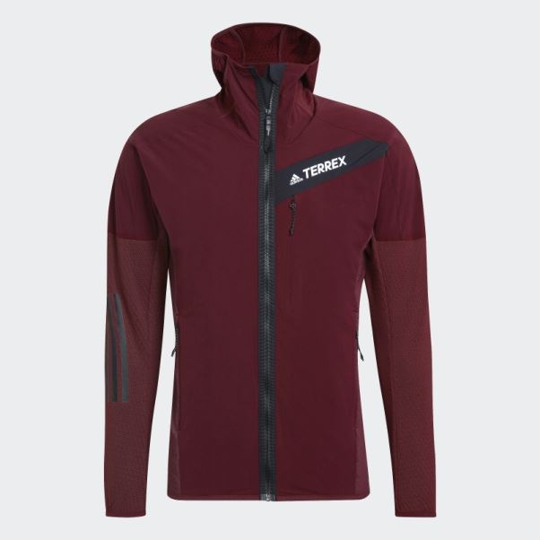 Veste à Capuche Adidas Techrock Flooce Wind Rouge