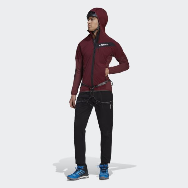 Veste à Capuche Adidas Techrock Flooce Wind Rouge