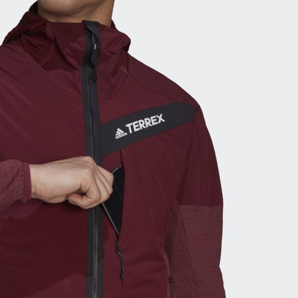 Veste à Capuche Adidas Techrock Flooce Wind Rouge