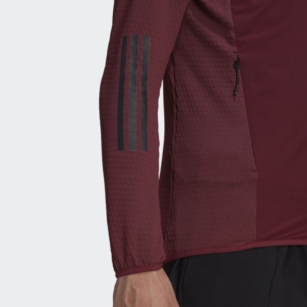 Veste à Capuche Adidas Techrock Flooce Wind Rouge