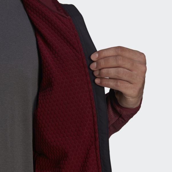 Veste à Capuche Adidas Techrock Flooce Wind Rouge