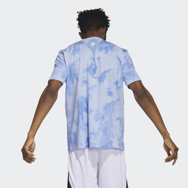 Bleu Aube Adidas Hoops Basketball Graphique T-shirt