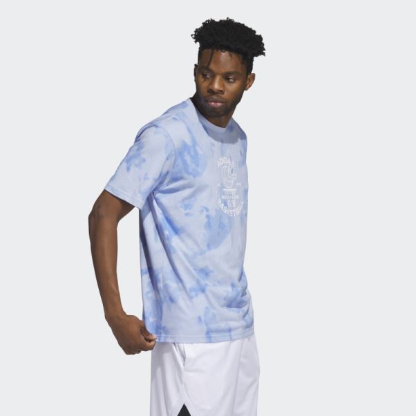 Bleu Aube Adidas Hoops Basketball Graphique T-shirt