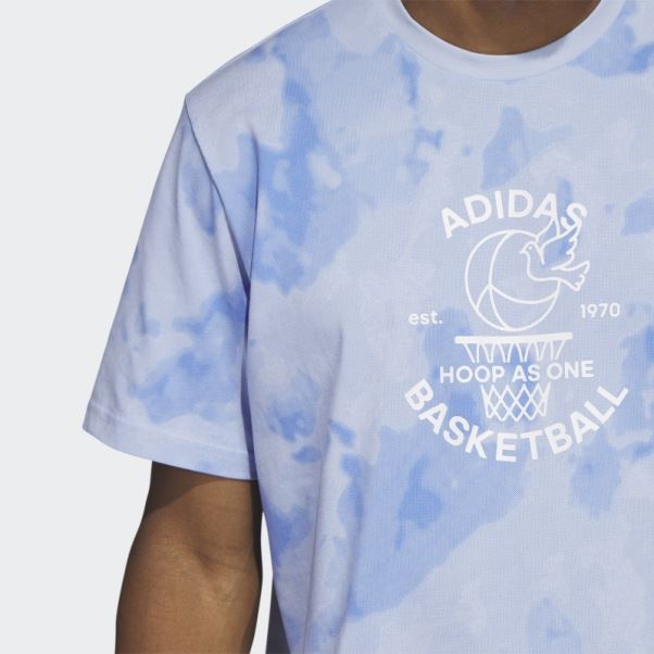 Bleu Aube Adidas Hoops Basketball Graphique T-shirt