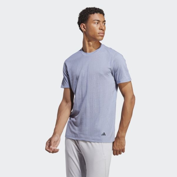 T-shirt D'entraînement De Yoga Argent Violet Adidas