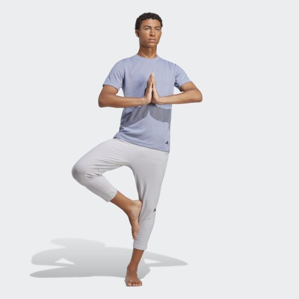 T-shirt D'entraînement De Yoga Argent Violet Adidas