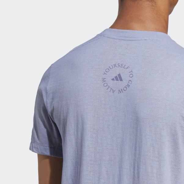 T-shirt D'entraînement De Yoga Argent Violet Adidas