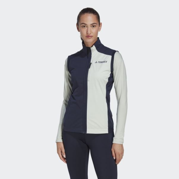 Adidas Terrex Xperior Ski De Fond Soft Shell Gilet Vert élégant