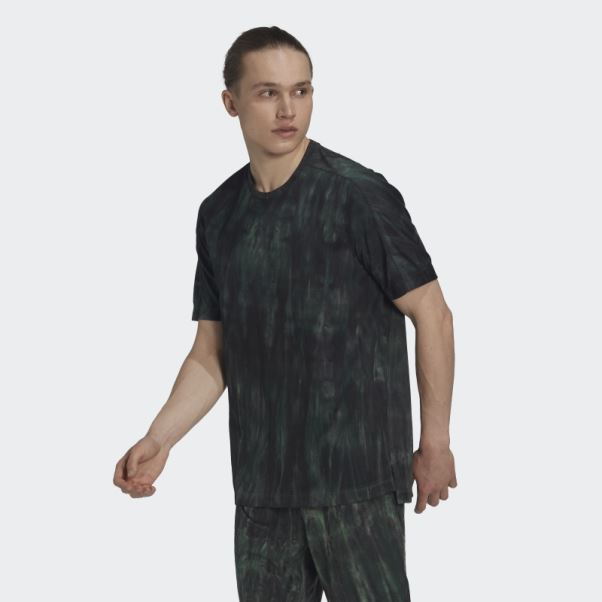 T-shirt Graphique Adidas Overspray Vert Oxyde
