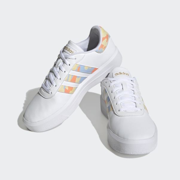 Adidas Court Plate-forme Chaussures Blanc