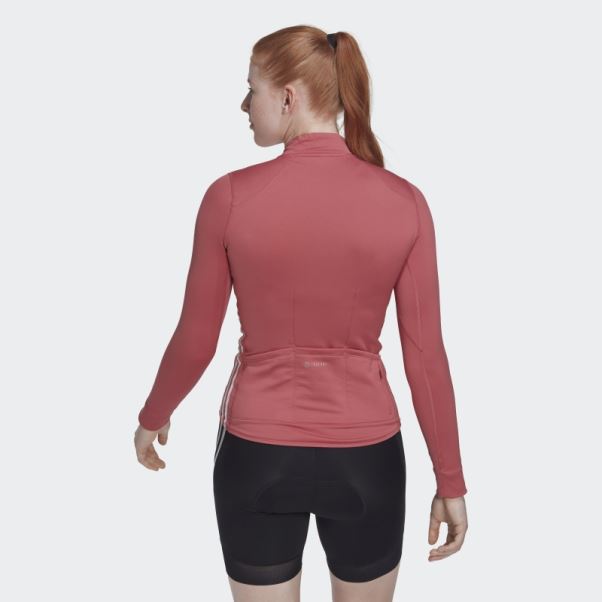 Maillot Cycliste Manches Longues Adidas The Cold.rdy Rouge