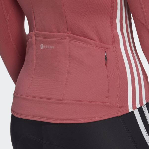 Maillot Cycliste Manches Longues Adidas The Cold.rdy Rouge