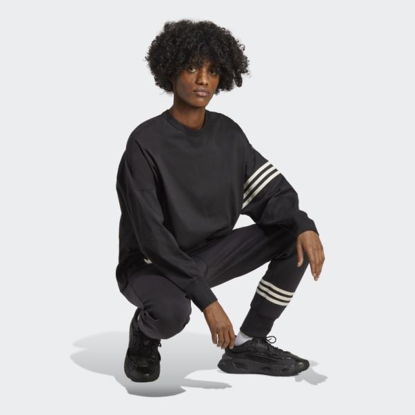 T-shirt à Manches Longues Adidas Adicolor Neuclassics Noir