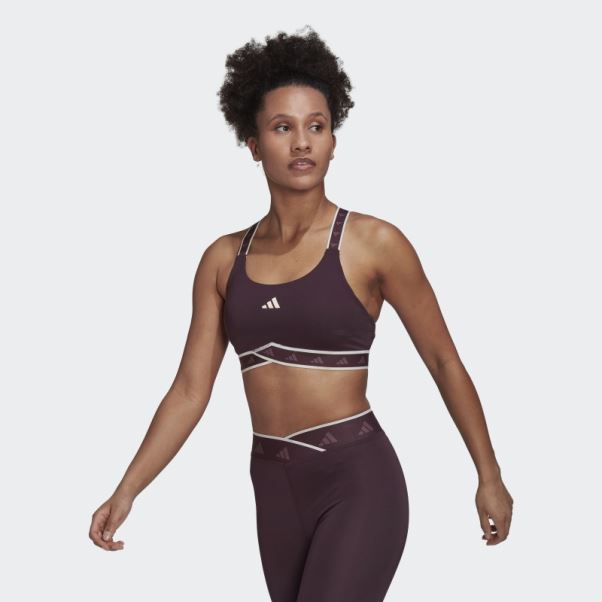 Soutien-gorge Techfit à Maintien Moyen Adidas Powerimpact Training Teinte écru